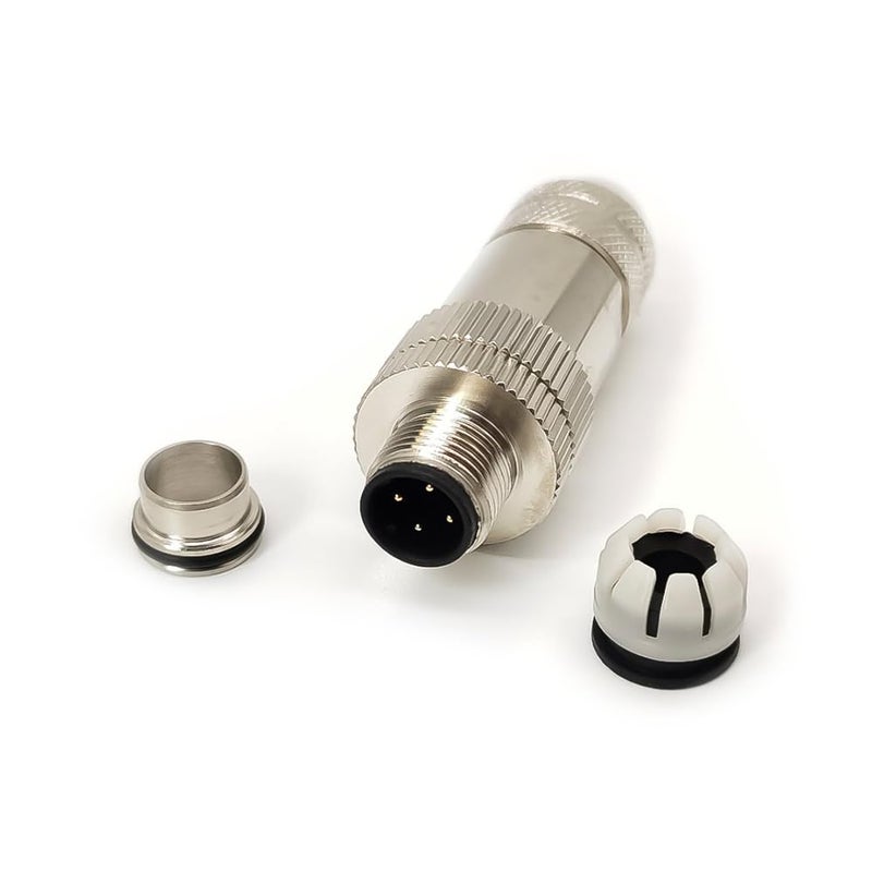 Elecbee 10pcs M12 4-Pin Male Connector, D-Code Field Wireable, Straight Plug Shield, Industrial Profibus Cable, 12mm Screw-Joint (10) - Image 4
